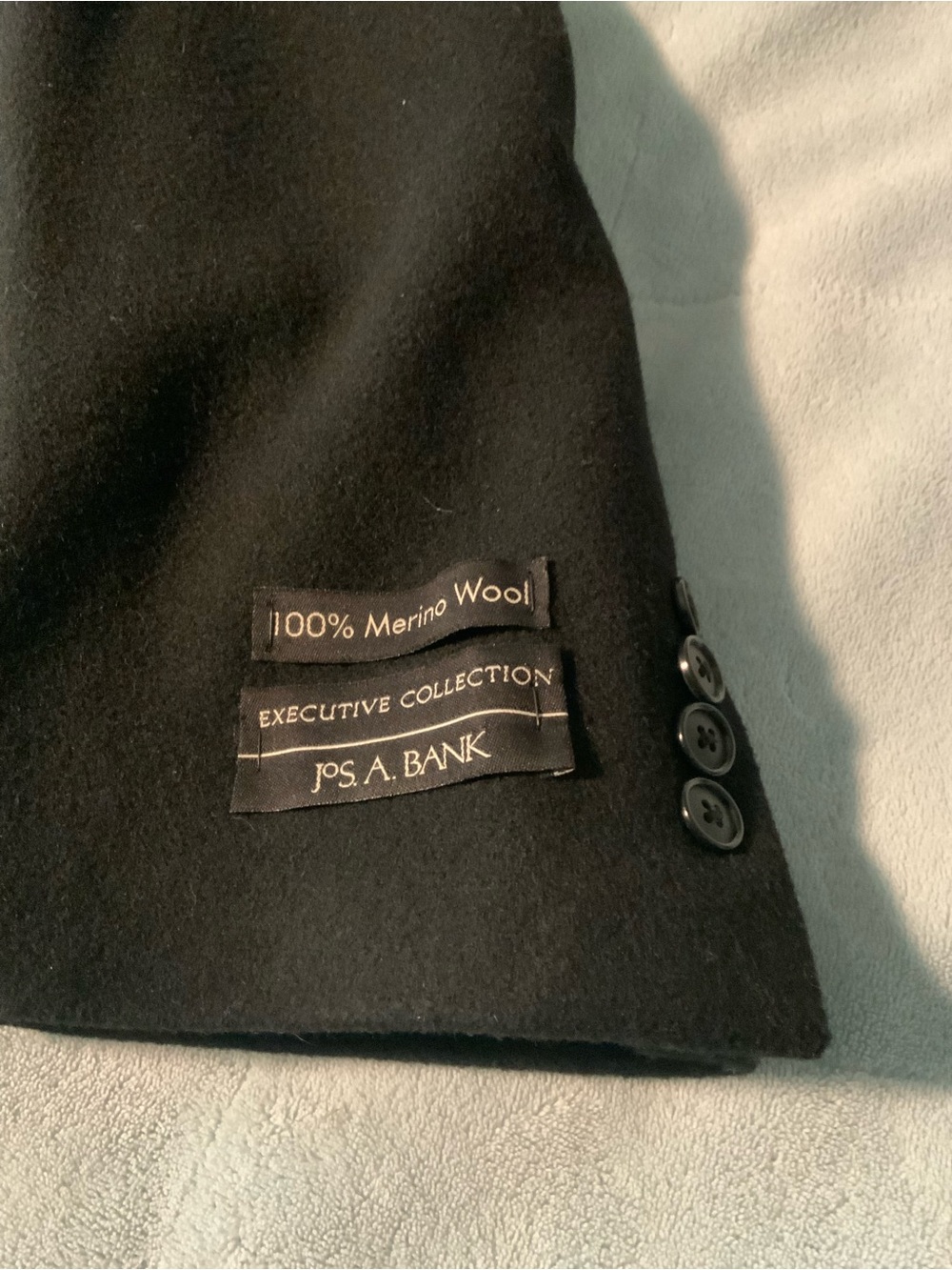 Jos. A. Bank Black Merino Wool Pea Coat
